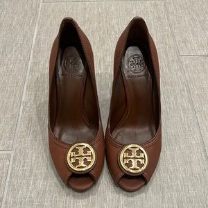 Tory Burch Lowell Peep Toe Wedge